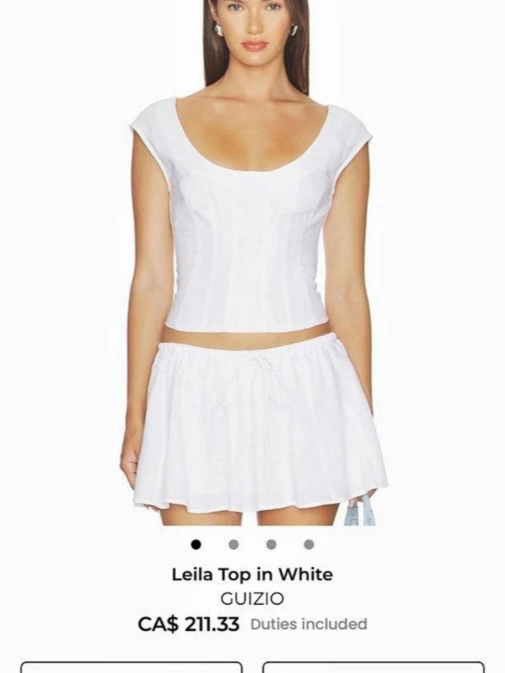 Guizio Leila Top White Crop Top